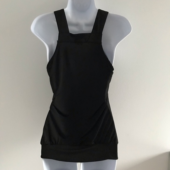 NWOT XOXO Black Roped Criss Cross Ruffled Women’s Tank Top - Picture 10 of 11